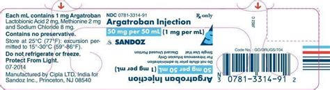 Argatroban - FDA prescribing information, side effects and uses