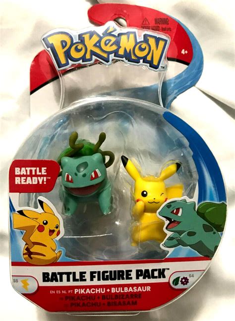 Pokemon Battle Figures PIKACHU and BULBASAUR 3" Action Figure Pack ...