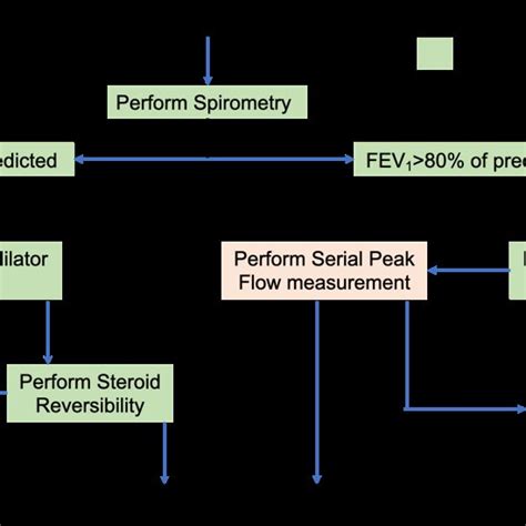 Flowchart of the diagnosis of asthma and the use of spirometry. | Download Scientific Diagram