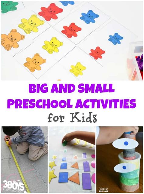 Big and Small Preschool Activities for Kids - 3 Boys and a Dog