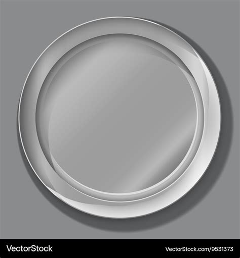 Empty silver plate Royalty Free Vector Image - VectorStock