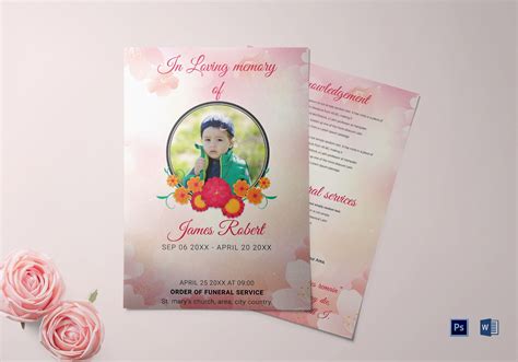 Elegant Funeral Template for Kids Template in Adobe Photoshop ...