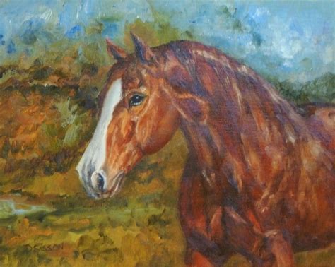 Daily Painting Projects: Quarter Horse Oil Painting Horse Portrait Farm ...