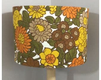 Original Vintage Fabric Lamp Shade Mid Century by Retro68 on Etsy