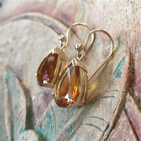 Citrine Teardrop Earrings in 9ct Gold | The Family Jewels