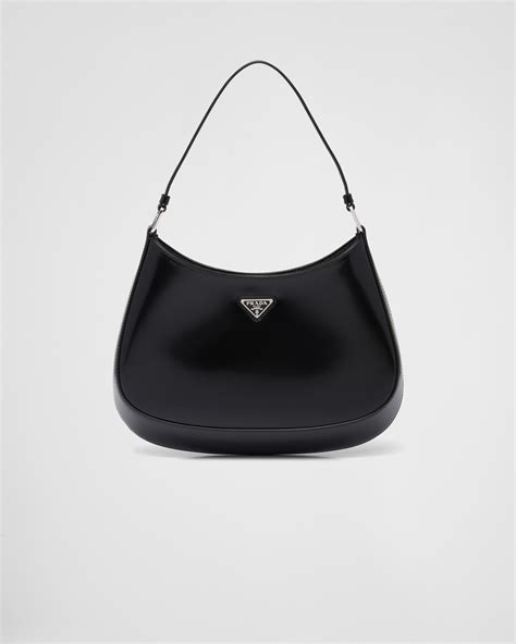 Black Prada Cleo brushed leather shoulder bag | Prada