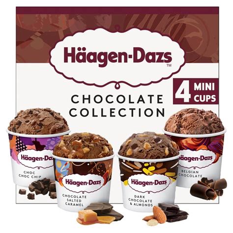 Haagen Dazs Chocolate Ice Cream Collection Minicups 4 x 100ml from Ocado