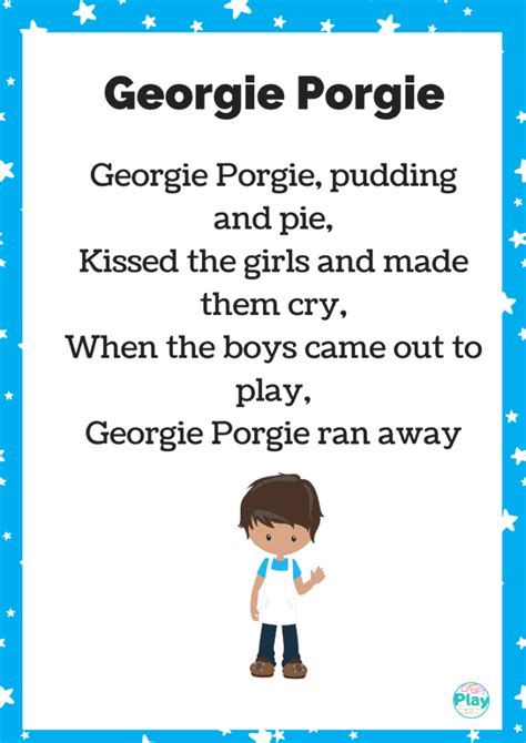 Georgie Porgie Pudding and Pie Printable + Activity Ideas