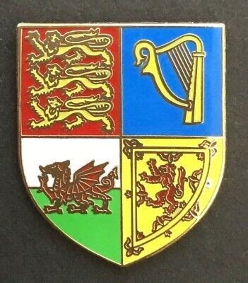 KING CHARLES III Coat Of Arms Enamel Pin Badge - Wales Scotland England ...