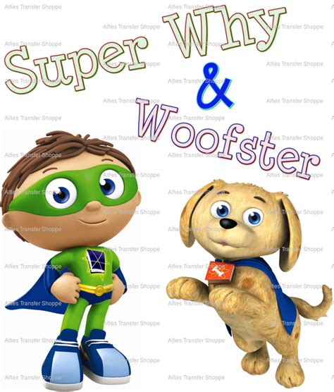 Super Why & Woofster - Iron On Heat Transfer 6" x 7" on Storenvy