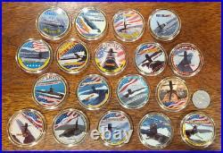 Lot of 18 US Navy Submarine Challenge Coins SSBN /SSGN Ballistic ...