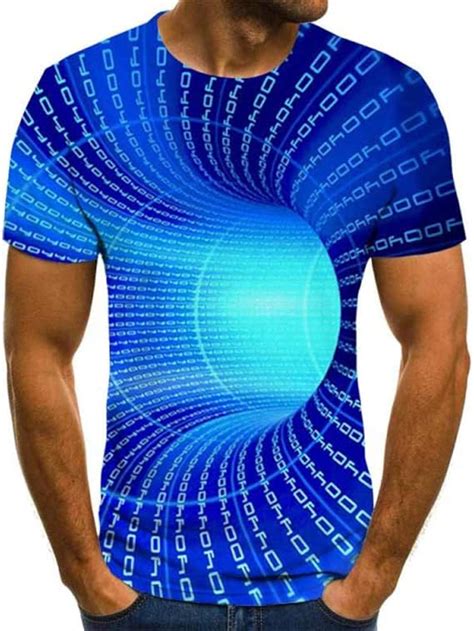 T-Shirts Vortex Tridimensionnels Hommes 3D D'Été 3D Imprimer Casual 3D T Shirt Tops Tee Xxs-6Xl ...