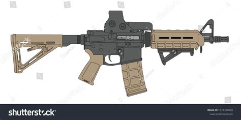 Stock vektor „M4 Carbine Rifle Vector Art“ (bez autorských poplatků ...