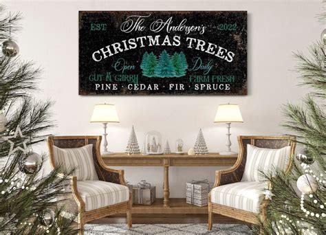 Custom Christmas Tree Farm Sign Vintage Xmas Décor Rustic - Etsy