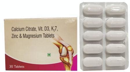 Calcium Citrate Vitamin D3 Vitamin K27 Zinc Magnesium Tablets Manufacturer, Supplier from Ahmedabad