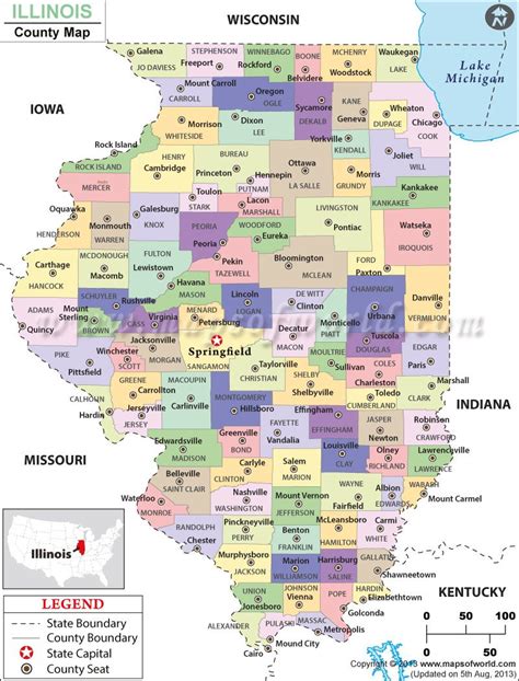 Illinois County Map, Illinois Counties, Map of Counties in Illinois ...