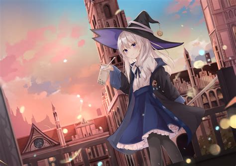 Download Elaina (The Journey Of Elaina) White Hair Blue Eyes Witch Hat Anime Wandering Witch ...