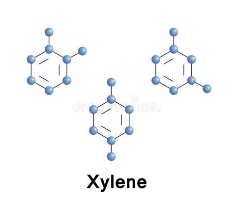 Xylene Vector Illustration. Labeled Synthetic Substance Structure and ...