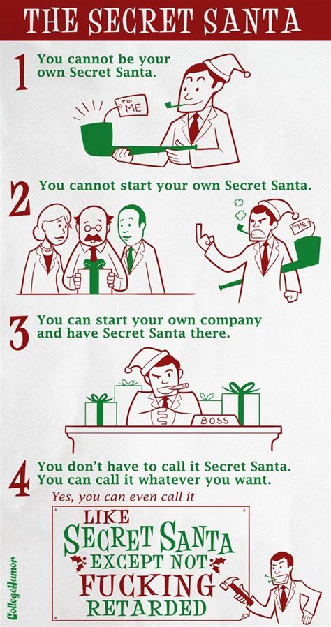 a poster with instructions on how to use the secret santa