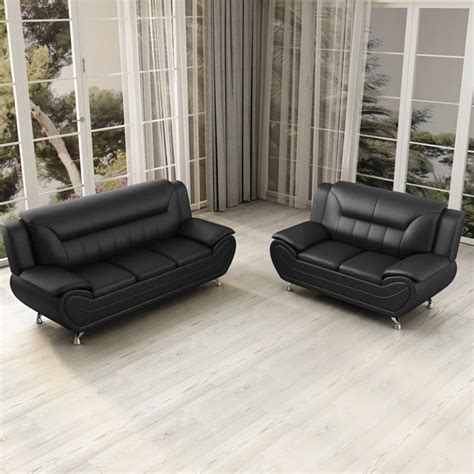 Modern Sofa Set Faux Leather Couch Set Living Room Furniture Sofa and ...