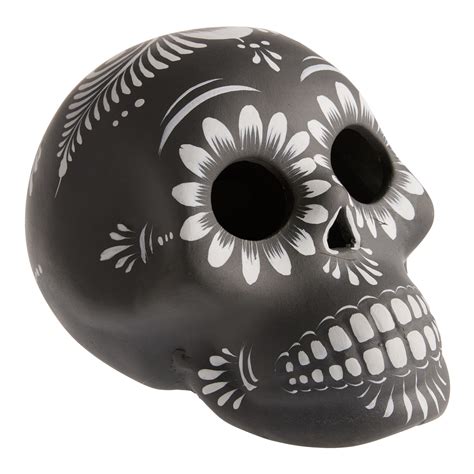 CRAFT Large Black Dia De los Muertos Painted Skull Decor - World Market