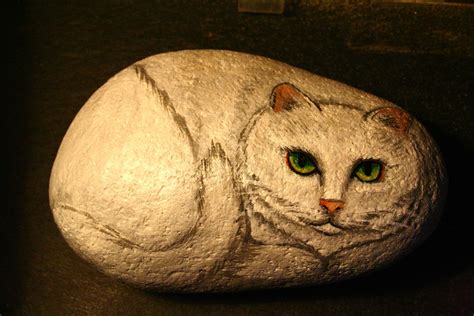 CJ's Art: Painted cat rocks