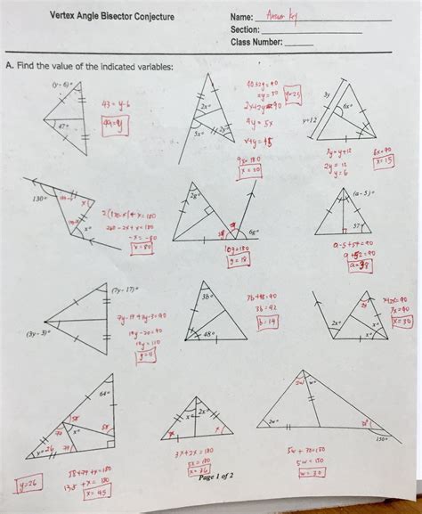 Triangle Interior Angle Worksheet