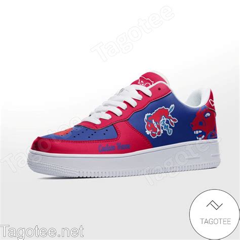 SMU Mustangs Mascot Logo NCAA Custom Name Air Force Shoes - Tagotee