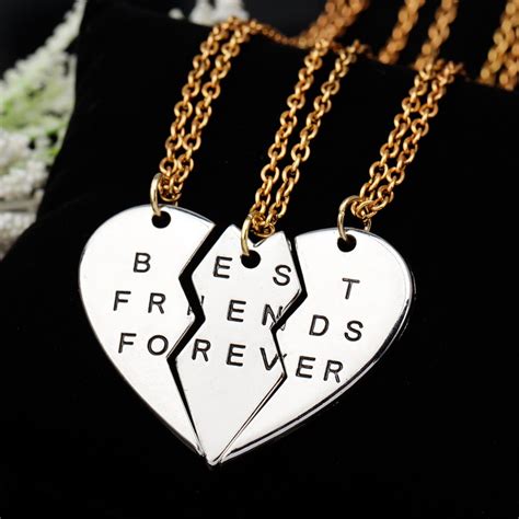 ISHOW 3 Parts Broken Heart Best Friends Forever BFF Gift Jewelry for ...