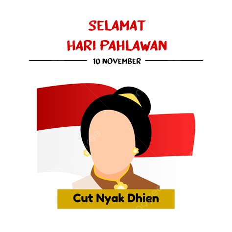 Vector Illustration Of Simple Cut Nyak Dhien For National Heroes Day ...