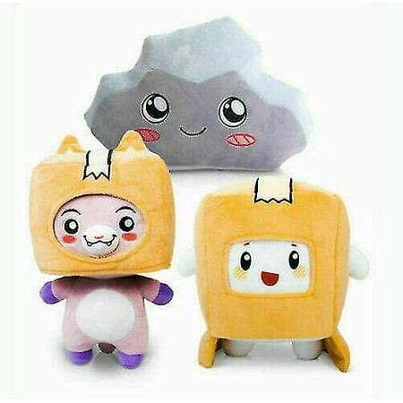 Lankybox Boxy + Foxy + Rocky Plush Soft Stuffed Toy Kid Plushie Doll ...