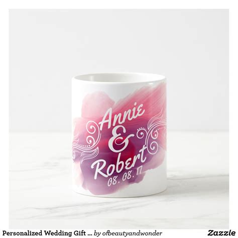 Personalized Wedding Gift Watercolor | Classic Mug Unique Personalized, Personalized Wedding ...