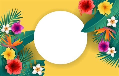 Summer Tropical Flowers Background 2548736 Vector Art at Vecteezy