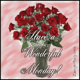 Have a Wonderful Monday Roses Glitter Graphic Glitter Graphic, Greeting, Comment, Meme or GIF