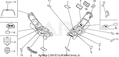 Honda HR215 HXA LAWN MOWER, USA, VIN# MZAM-6000001 Parts Diagram for LABELS