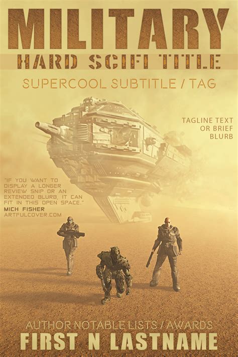 military science fiction premade book cover: Military Hard SciFi Title