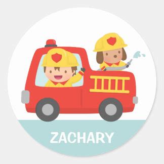 Fire Truck Stickers | Zazzle