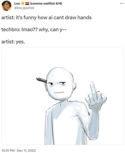 artist: yes. | AI Drawing Hands | Know Your Meme