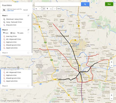 Pune Metro Phase 1 Map