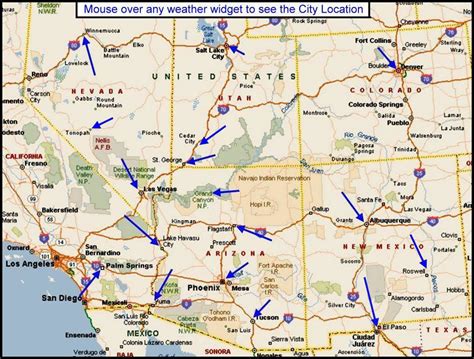 Weather, In the Desert. California, Nevada, Utah, Arizona, Colorado, New Mexico.