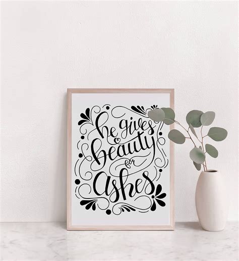 Beauty For Ashes Wall Art / Original Hand Lettering / 8x10 | Etsy