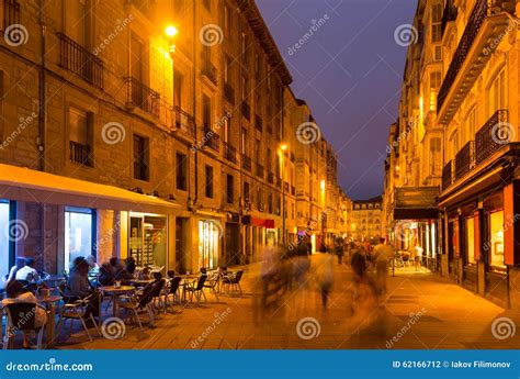 Evening View of Historic Part of Vitoria-Gasteiz Stock Photo - Image of illuminated, shop: 62166712