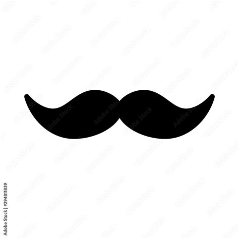 Vector illustration of a simple black moustache silhouette. Stock Vector | Adobe Stock