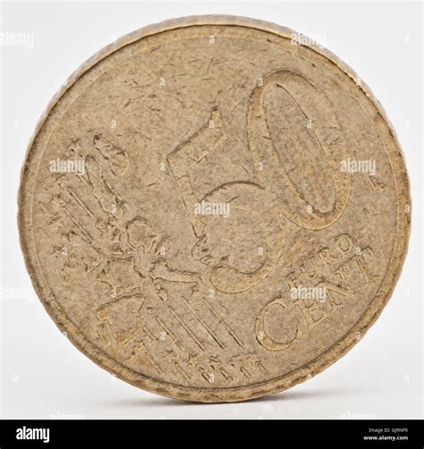 50 cent coin isolated on white background Stock Photo - Alamy