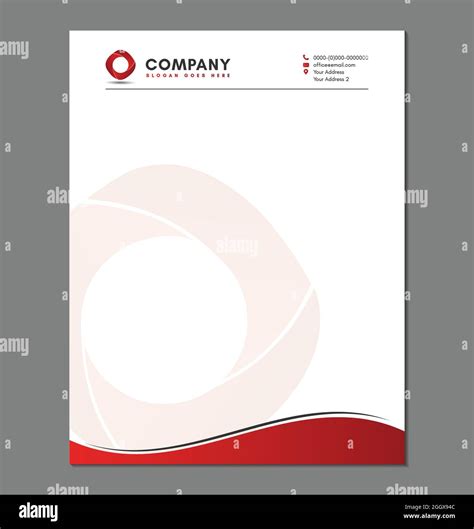 Blank Red Letterhead Template with Circle Logo Stock Vector Image & Art ...