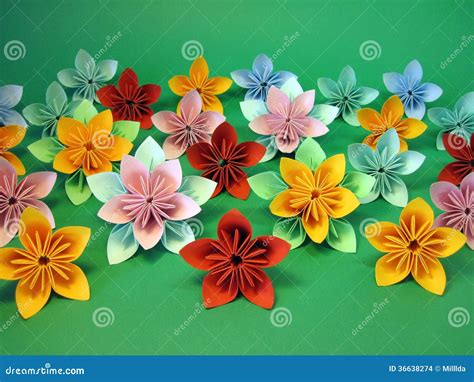 Colorful Origami Flowers Stock Images - Image: 36638274