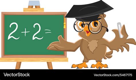 Owl teacher leads math lesson Royalty Free Vector Image