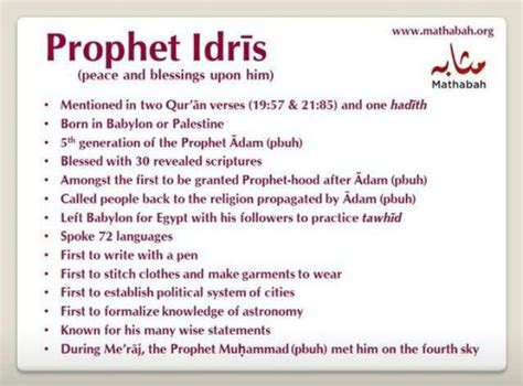 Prophet Idris | Islamic Stuff | Pinterest