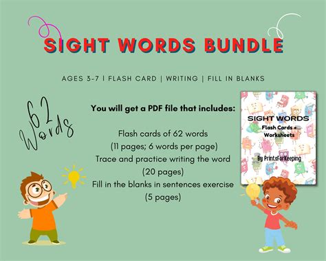 Sight Words Flash Cards Worksheets Printable for Toddler Printable for ...