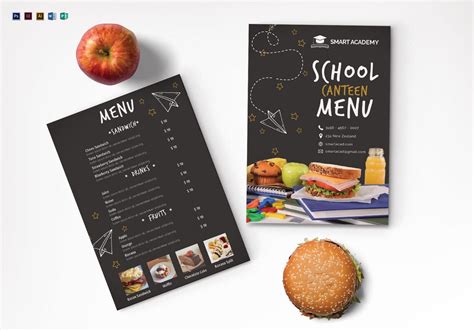 editable school canteen menu design template in psd word publisher school canteen menu templa ...